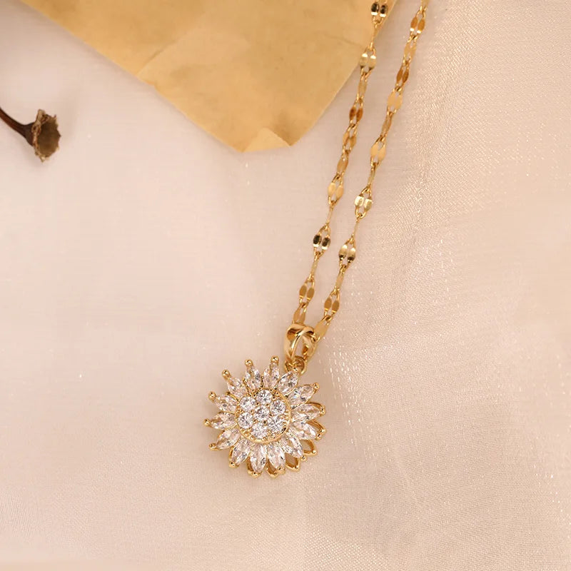 Women’s Rotating Sunflower Pendant