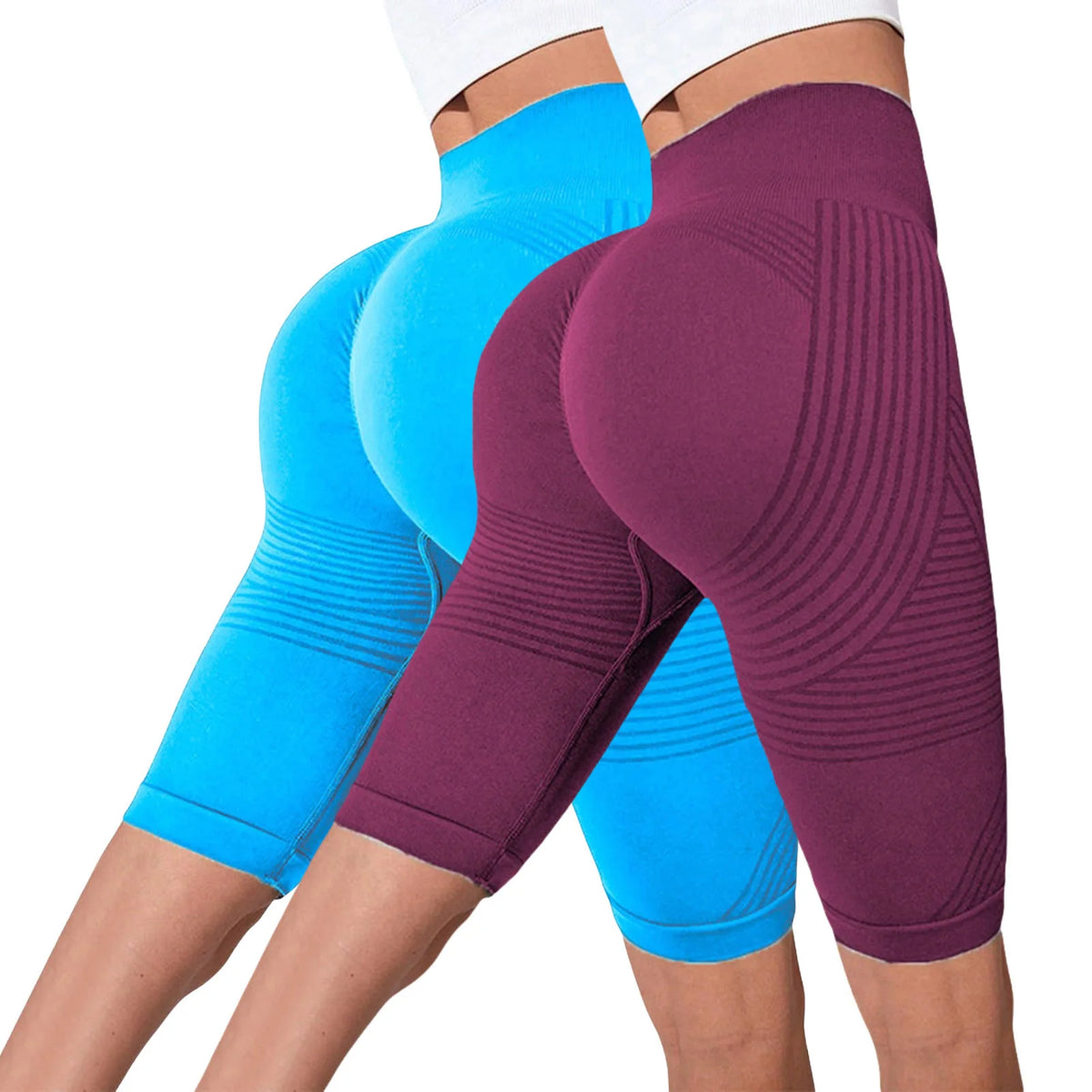 Seamless Hip-Lifting Yoga Shorts 2-Pack