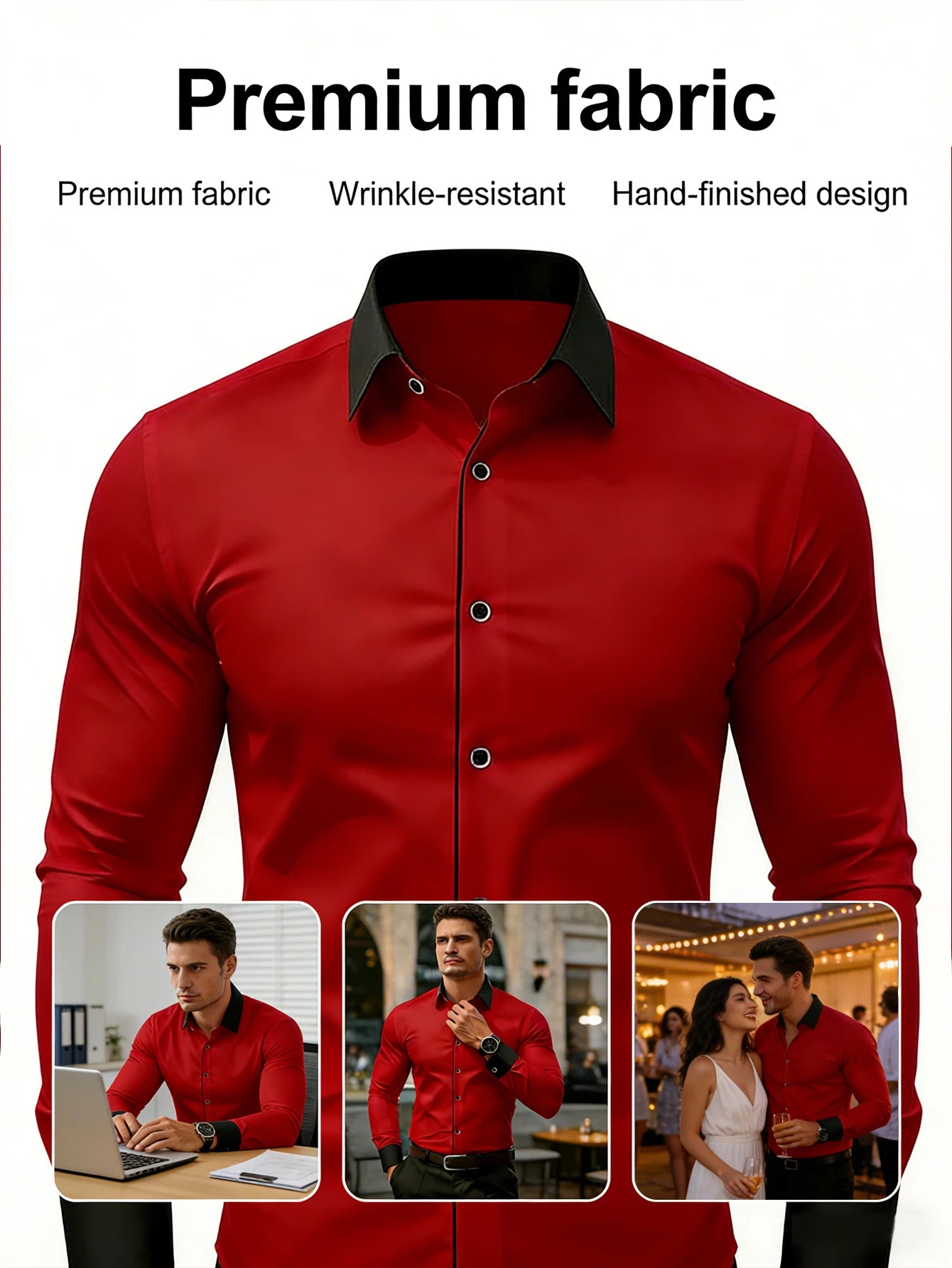 Patchwork Tuxedo Formal Shirt
