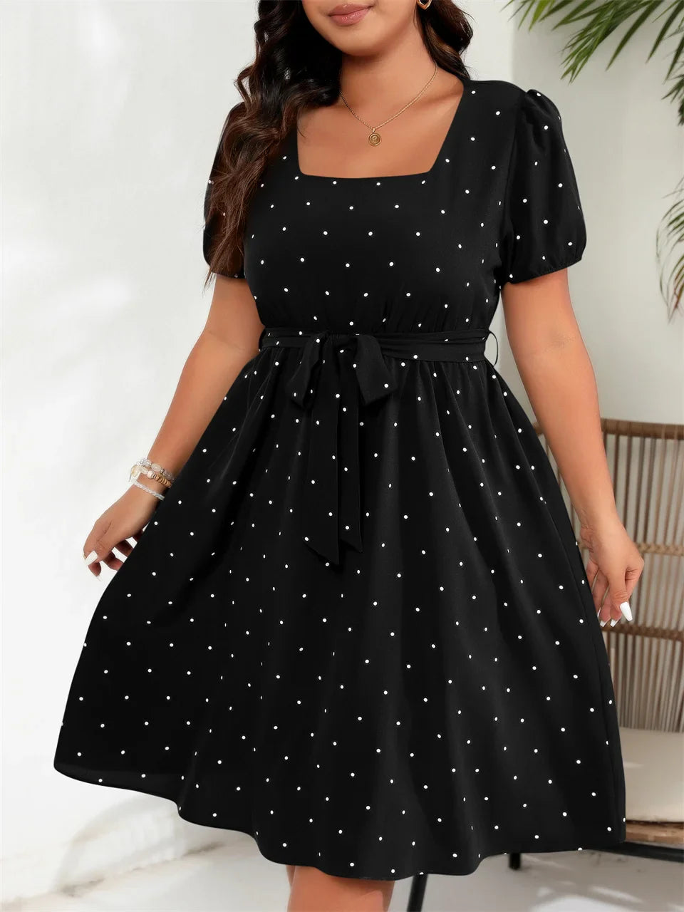 Plus Size Polka Dot Dress