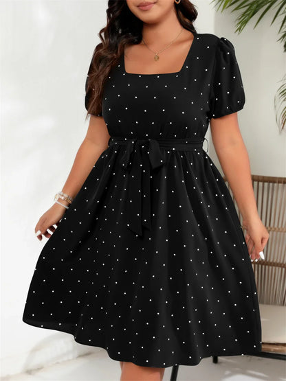 Plus Size Polka Dot Dress