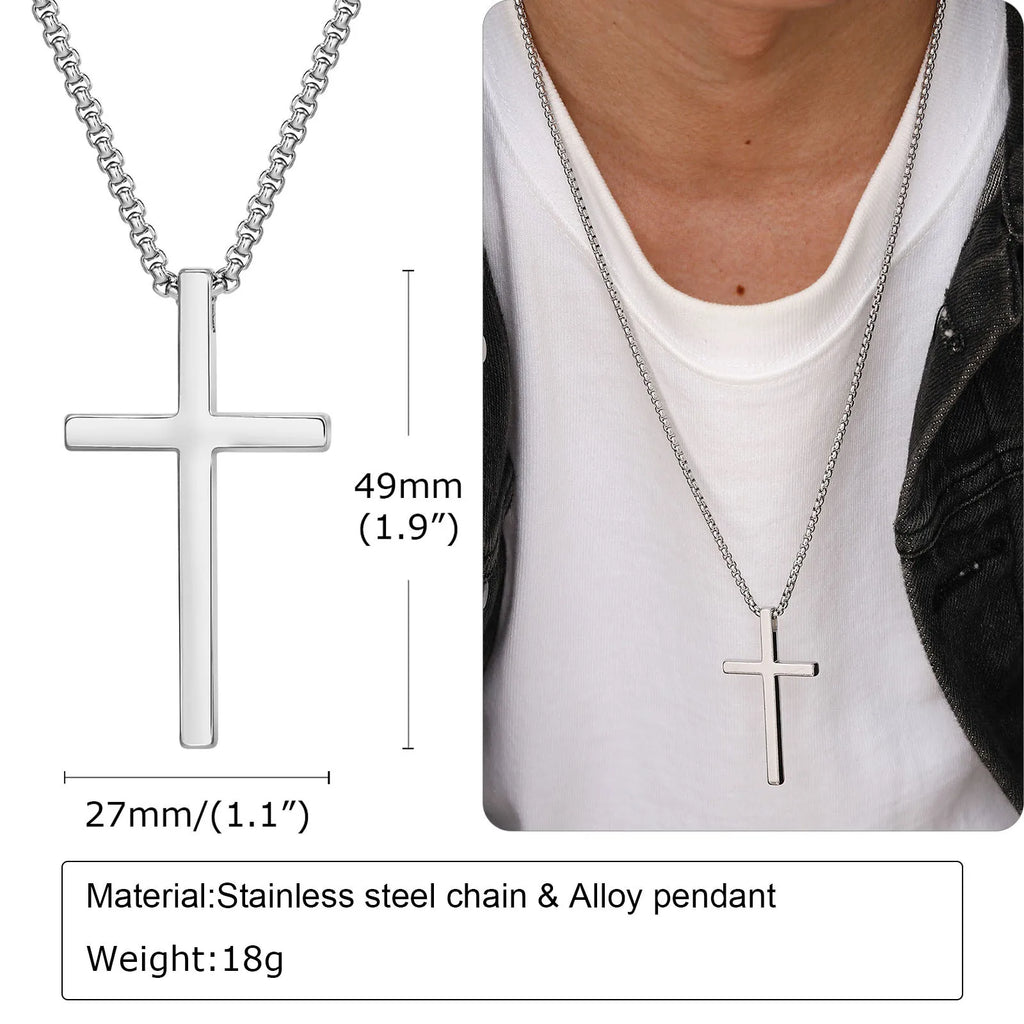 Silver Cross Pendant Chain