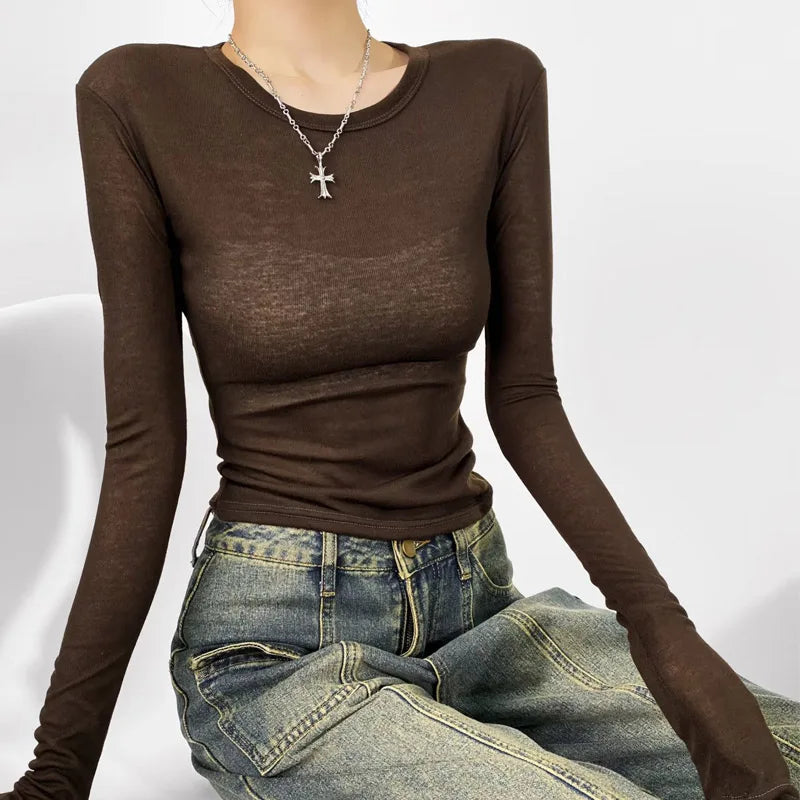 Broadcloth Solid Crew Neck True-To-Size Fit Top
