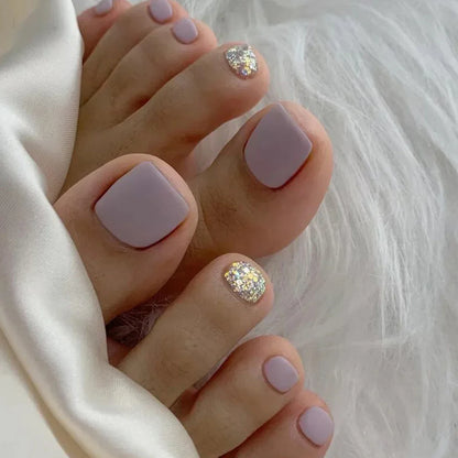 Full-Cover Nude Toe Nails