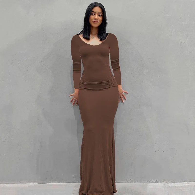 Spaghetti Strap Bodycon Maxi Dress