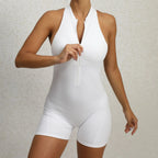 Nylon Patchwork Long Sleeve True-To-Size Fit Sports Jumpsuit