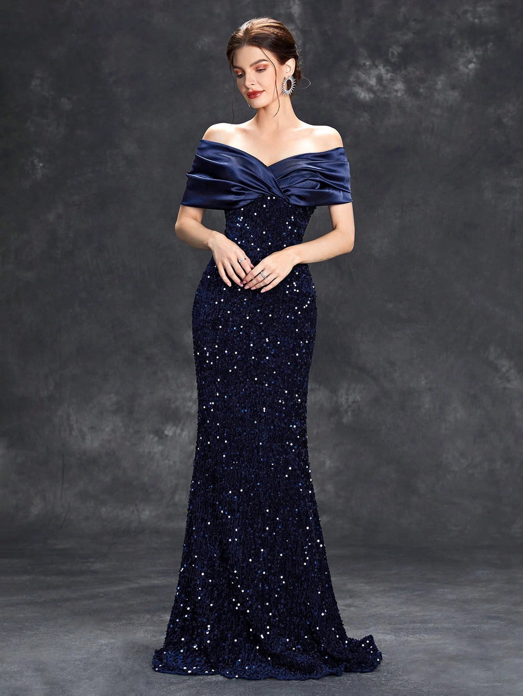 Sequin Velvet Fishtail Gown