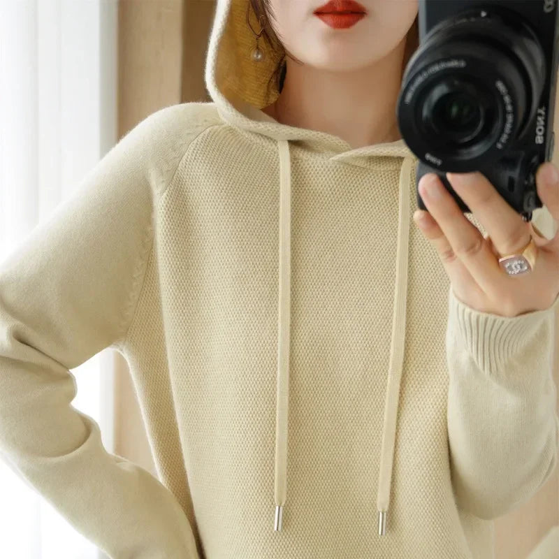 Hooded Knit Pullover Top
