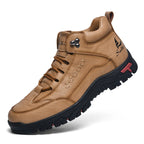 High-Top Round-Toe Lace-Up Boots