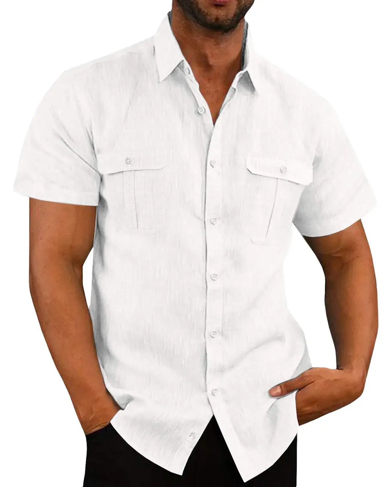 Solid Linen Casual Shirt