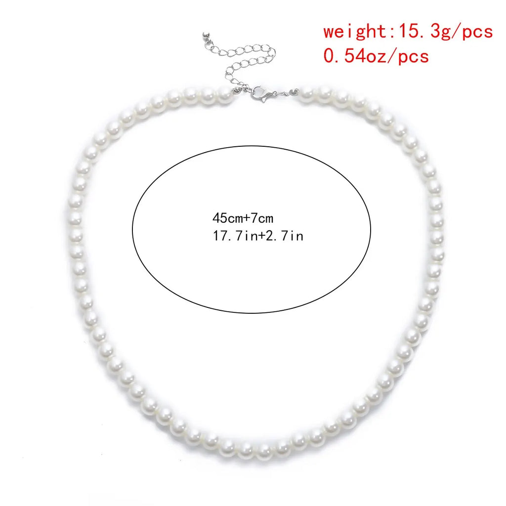 Imitation Pearl Choker Necklace