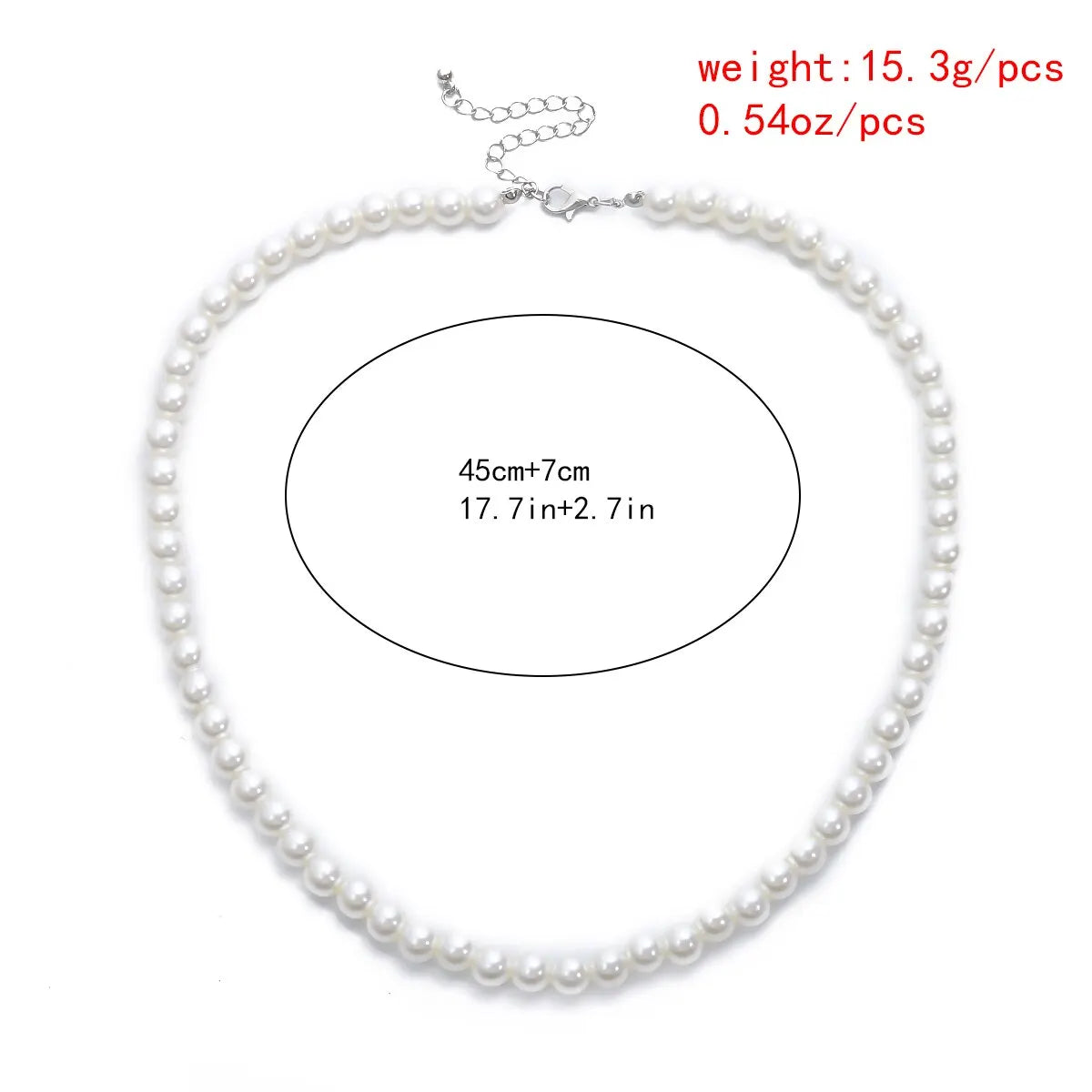 Imitation Pearl Choker Necklace