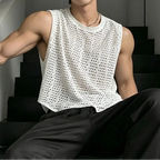 INCERUN Hollow-Out Sleeveless Top