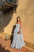 Halter Ruffle Chiffon Gown