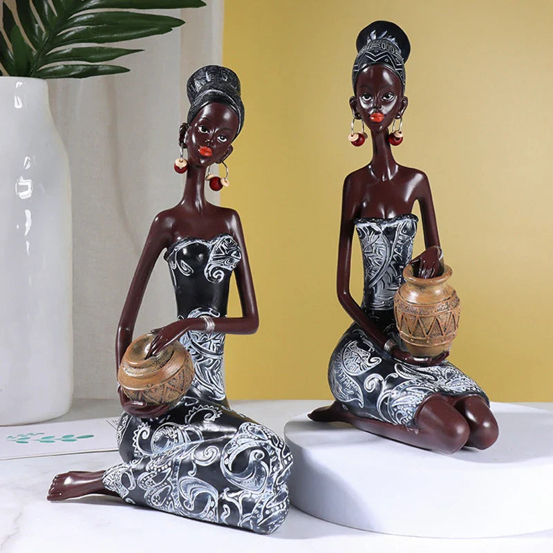 Resin African Women Figurines