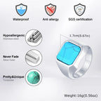Punk Natural Stone Stainless Steel Ring