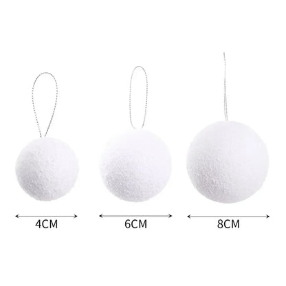 Large Foam Snowballs Ornaments