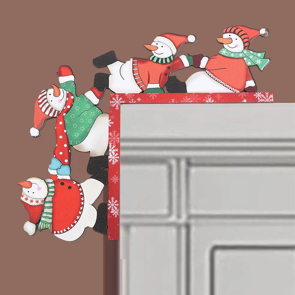 Christmas Wooden Door Frame Corner Decoration