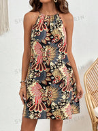 Bohemian Summer Halter Dress
