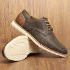 Artificial Leather Lace-Up Loafers