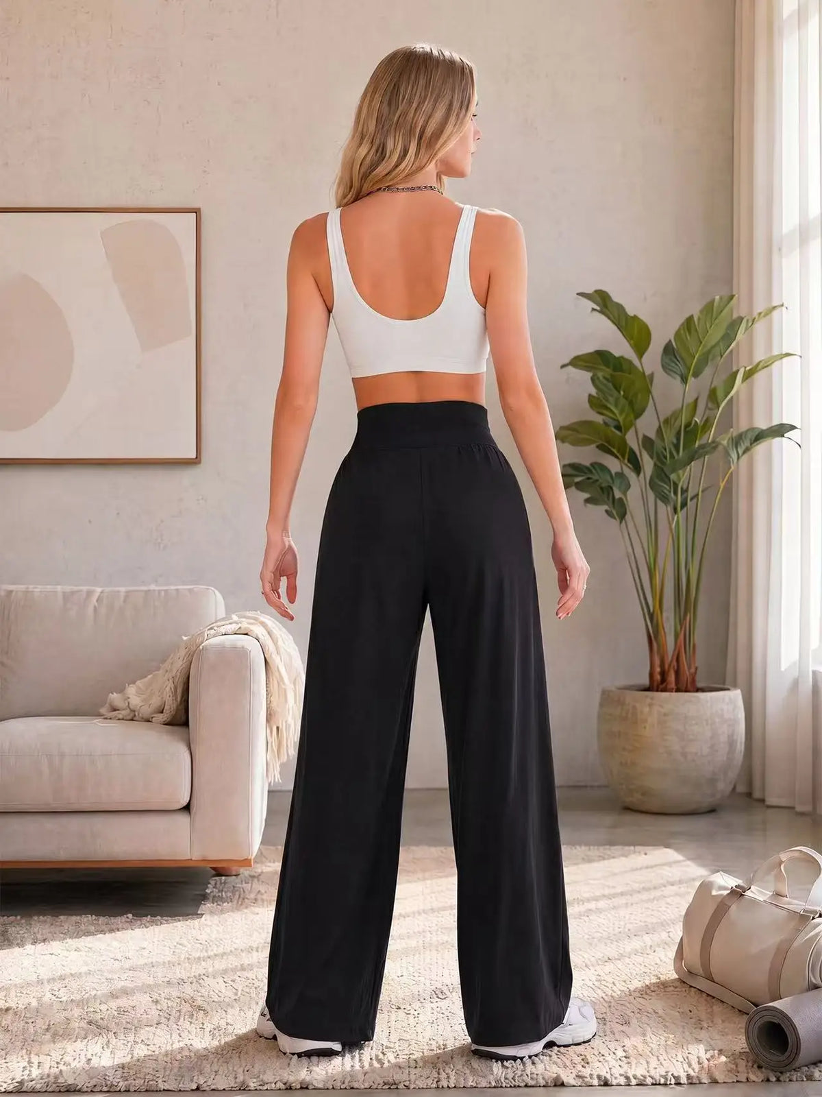Quick-Dry Wide-Leg Sports Pants