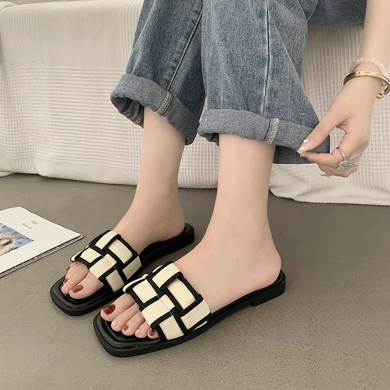 Roman Square Slippers