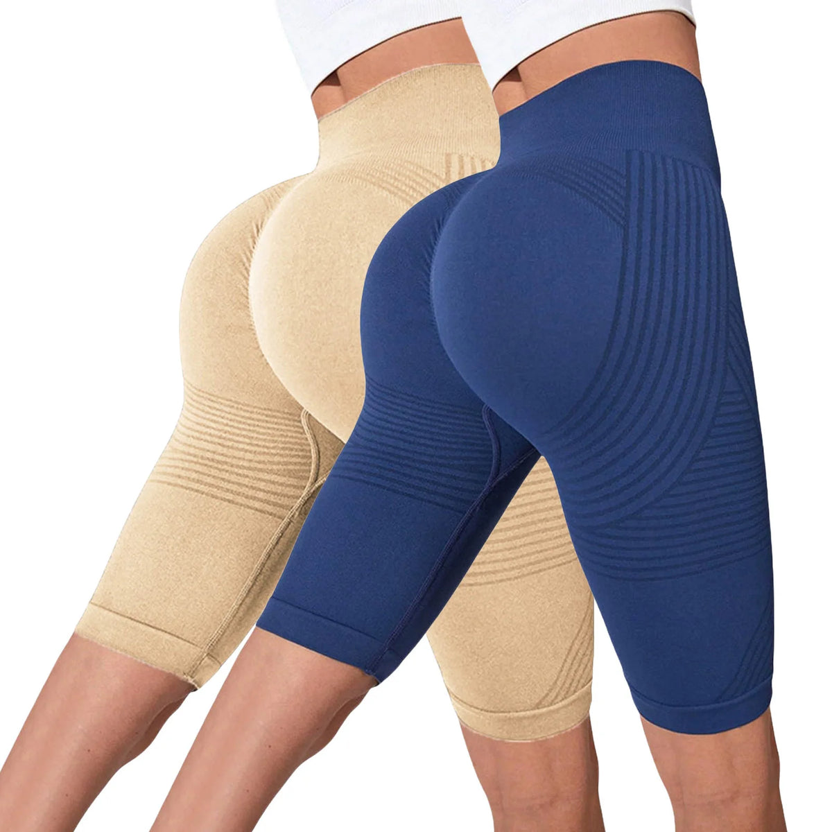 Seamless Hip-Lifting Yoga Shorts 2-Pack