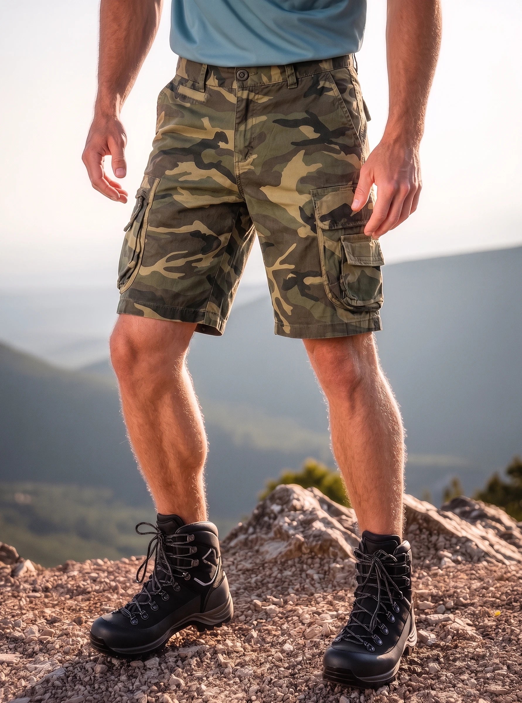 Camo Multi-Pocket Loose Shorts