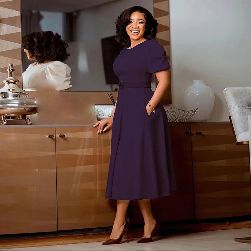 Puff Sleeve Office Dress