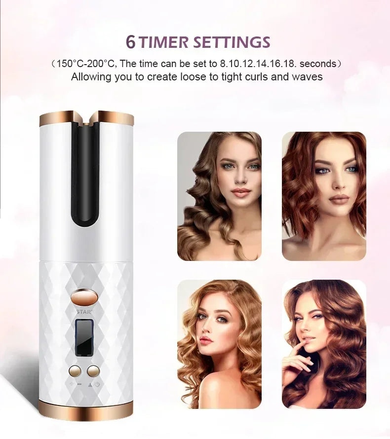 Wireless Ceramic Hair Curler