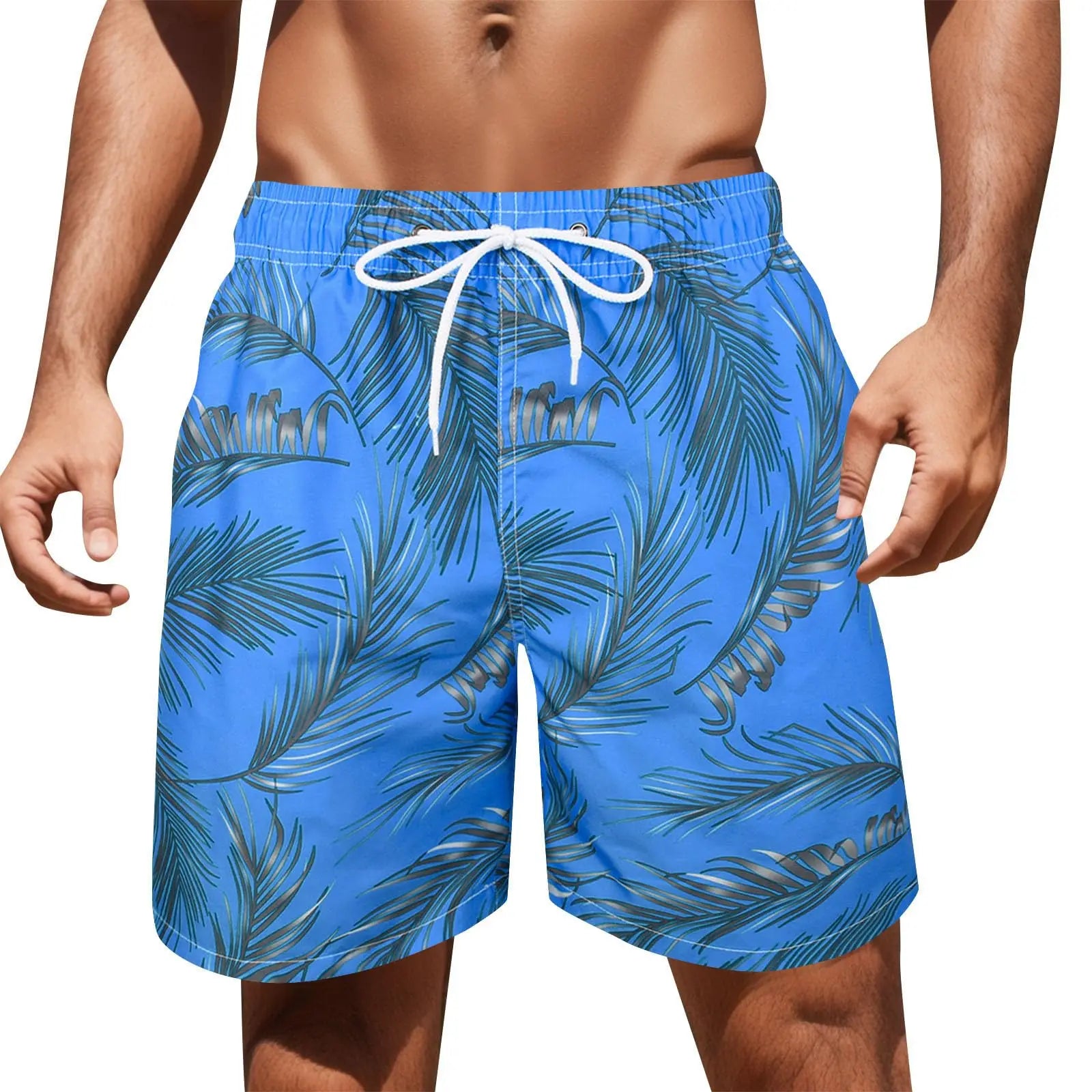 Palm Tree Print Swim Trunks