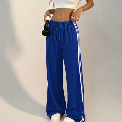Women’s Striped Drawstring Straight Pants