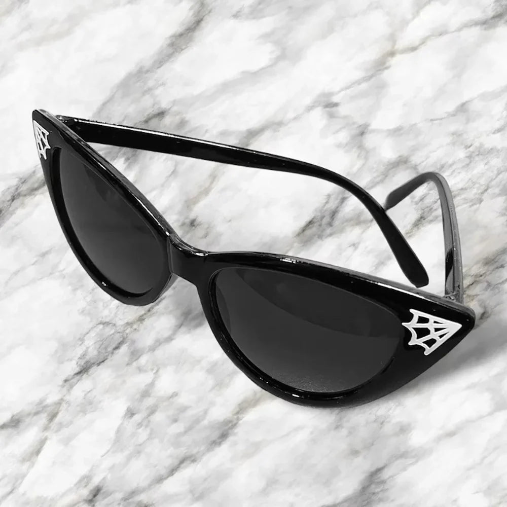 Gothic Spiderweb Cat Eye Sunglasses