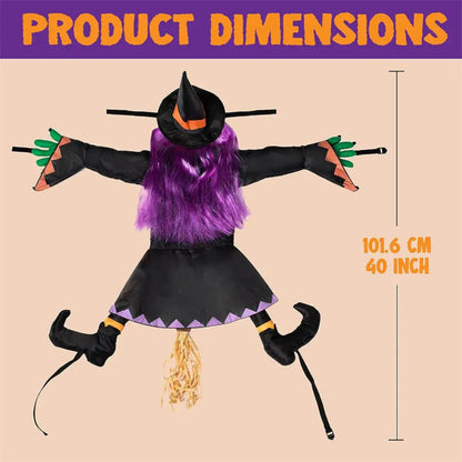Halloween Crashing Witch Decor