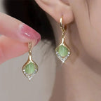 Rhinestone Tulip Hoop Earrings