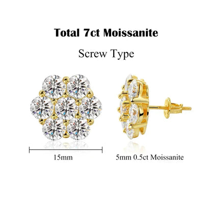 Flower Cluster Moissanite Earrings