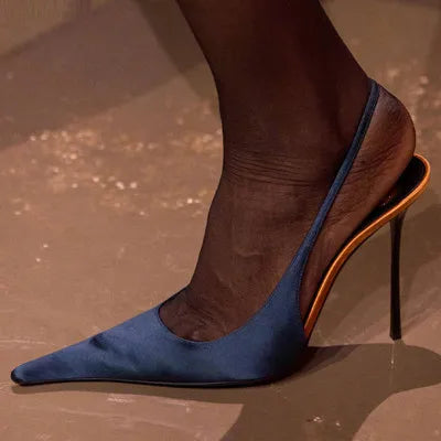 Patent Leather Pointed-Toe Sandals
