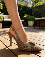 Rhinestone Snake Head Pointed Toe