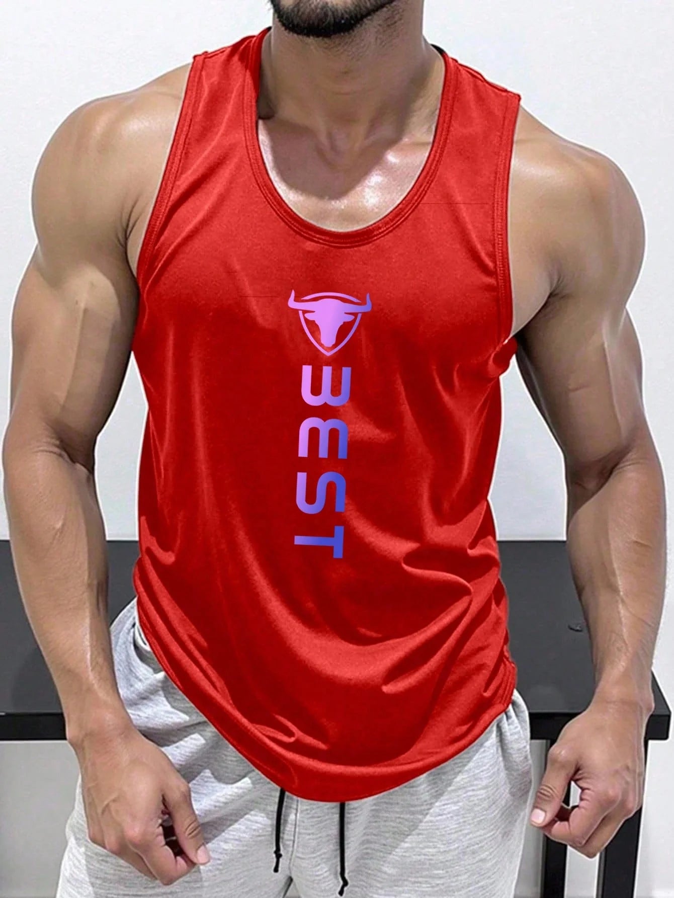 Bull Logo Print Tank Top