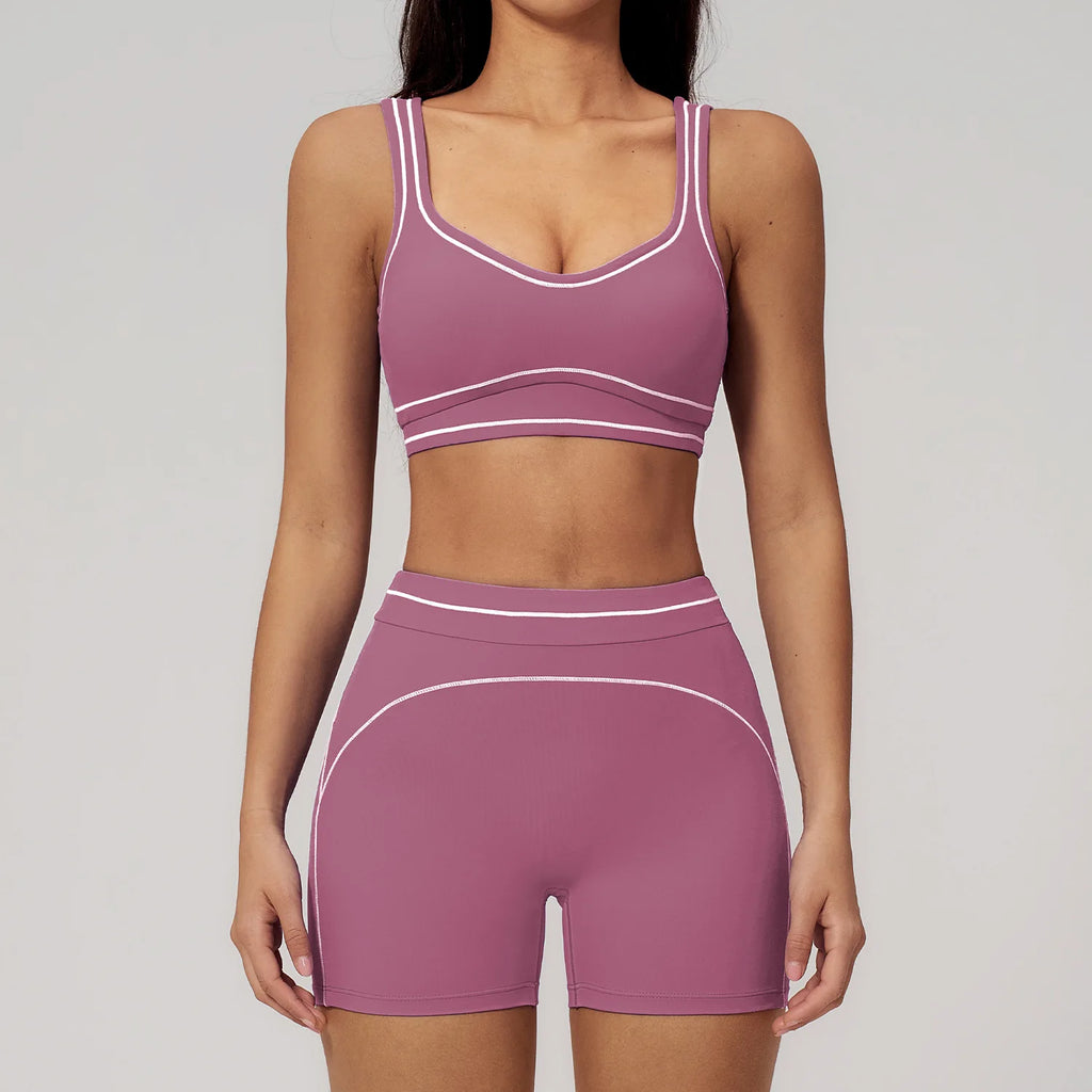 Knit Construction Sleeveless True-To-Size Fit Two-Piece Yoga Set