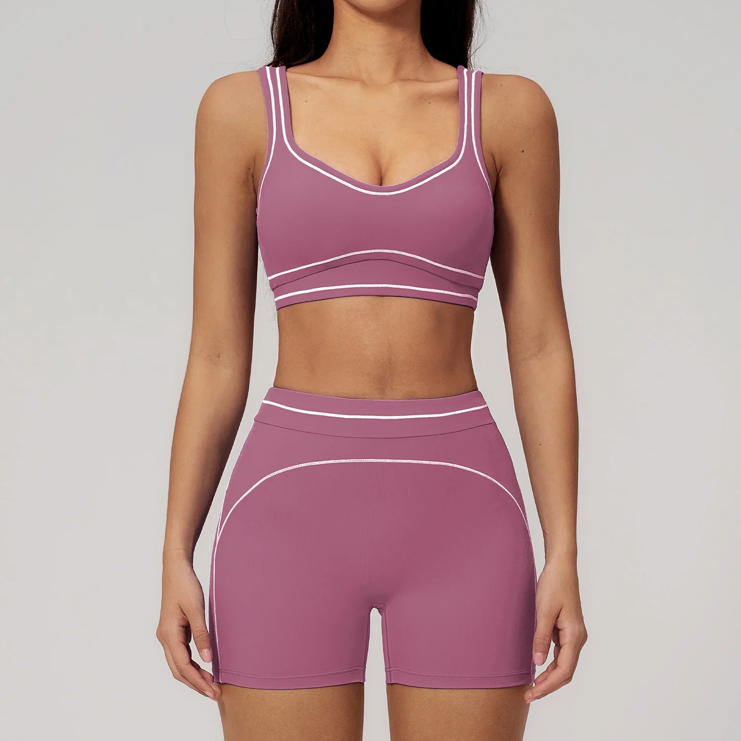 Knit Construction Sleeveless True-To-Size Fit Two-Piece Yoga Set