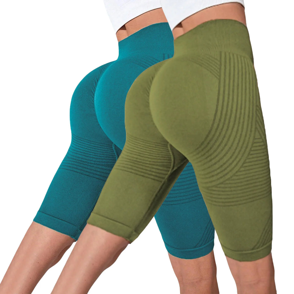 Seamless Hip-Lifting Yoga Shorts 2-Pack