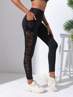 Side Mesh Patchwork Yoga Leggings