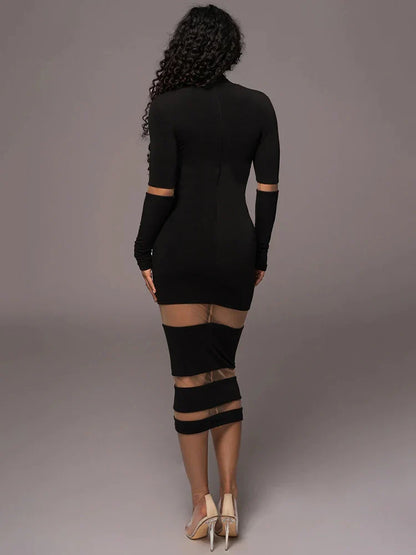 Mozision Patchwork Bodycon Dress