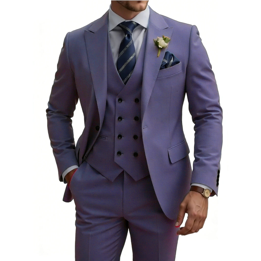 Three-Piece Double-Breasted Formal Tuxedo