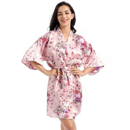 Daffodil Floral Kimono Bathrobe