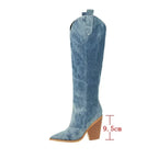 Denim Western Boots