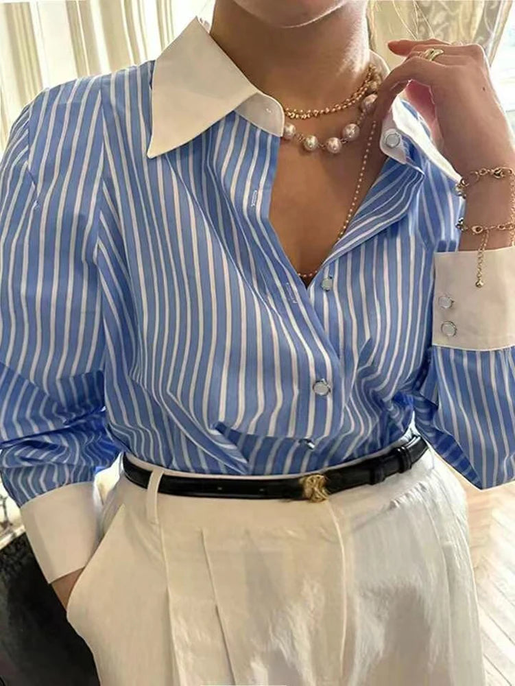 Striped Single-Breasted Shirt