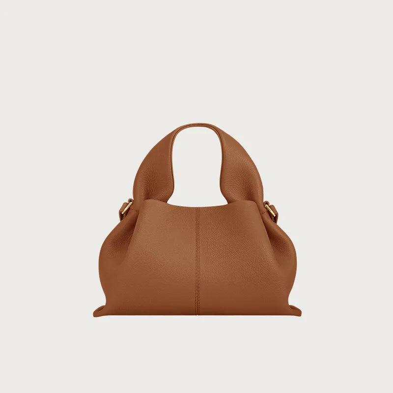 Pleated Leather Crossbody Bag
