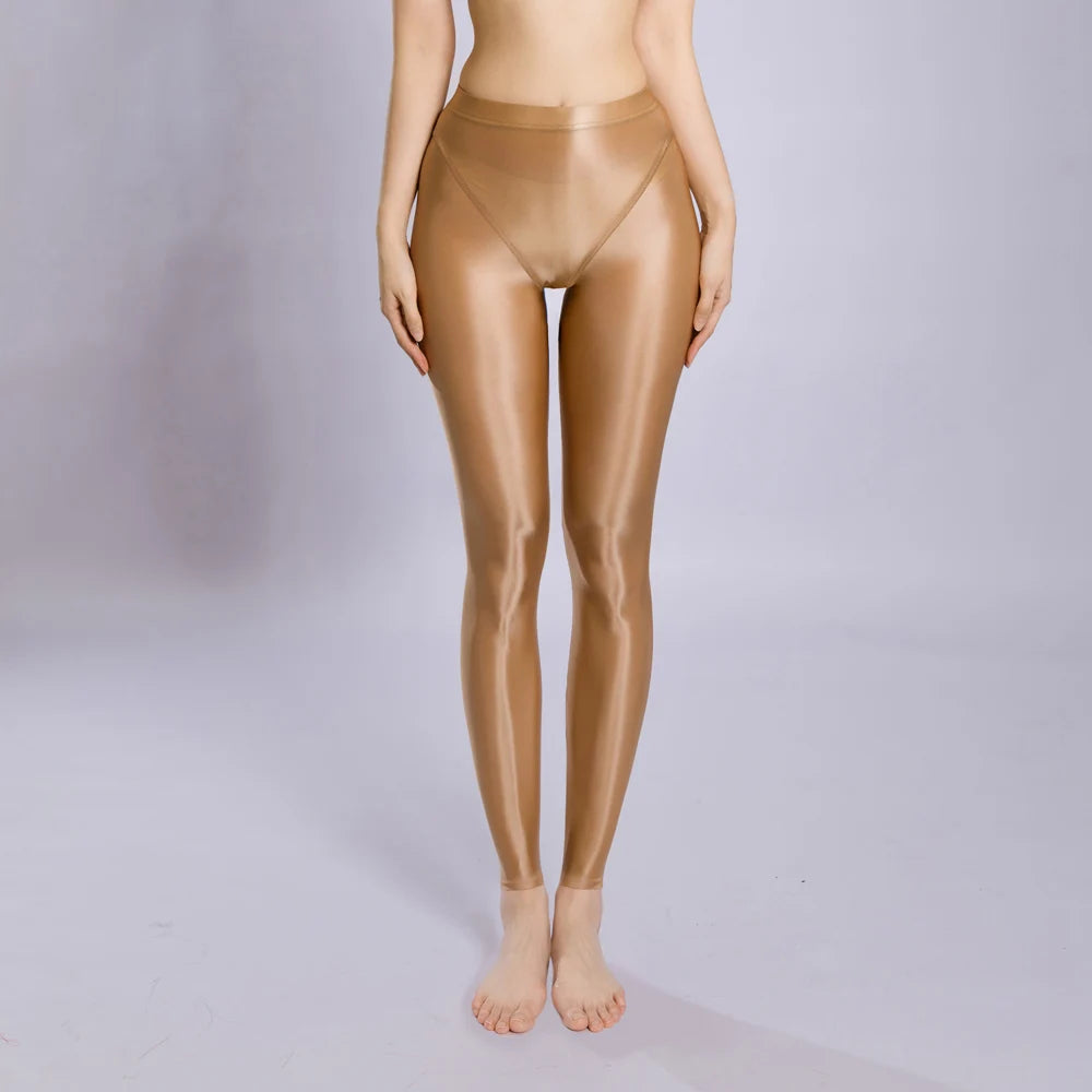 Bessmini Shiny High-Cut Pencil Leggings